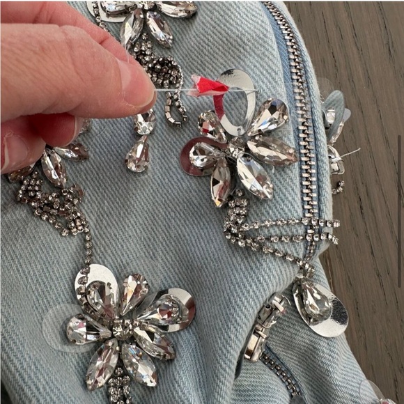 Retrofete LINEZ Denim Mini Dress
Embellished Rhinestone SMALL Crystal - Picture 3 of 12